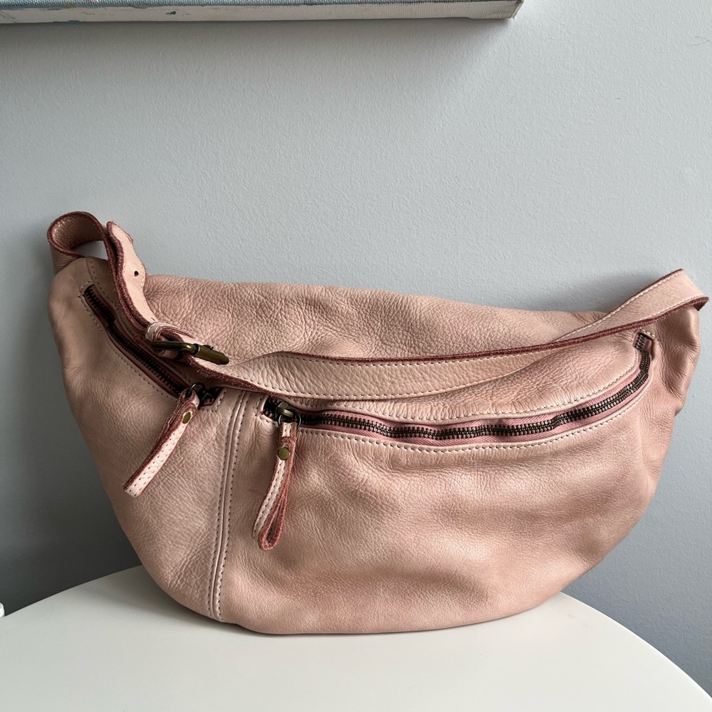 Blush Pink Italian Leather Women's Sling Bag